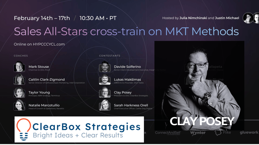 Clay Posey Founder of Clearbox Strategies Is Ready for Day 2 of The GTM Games